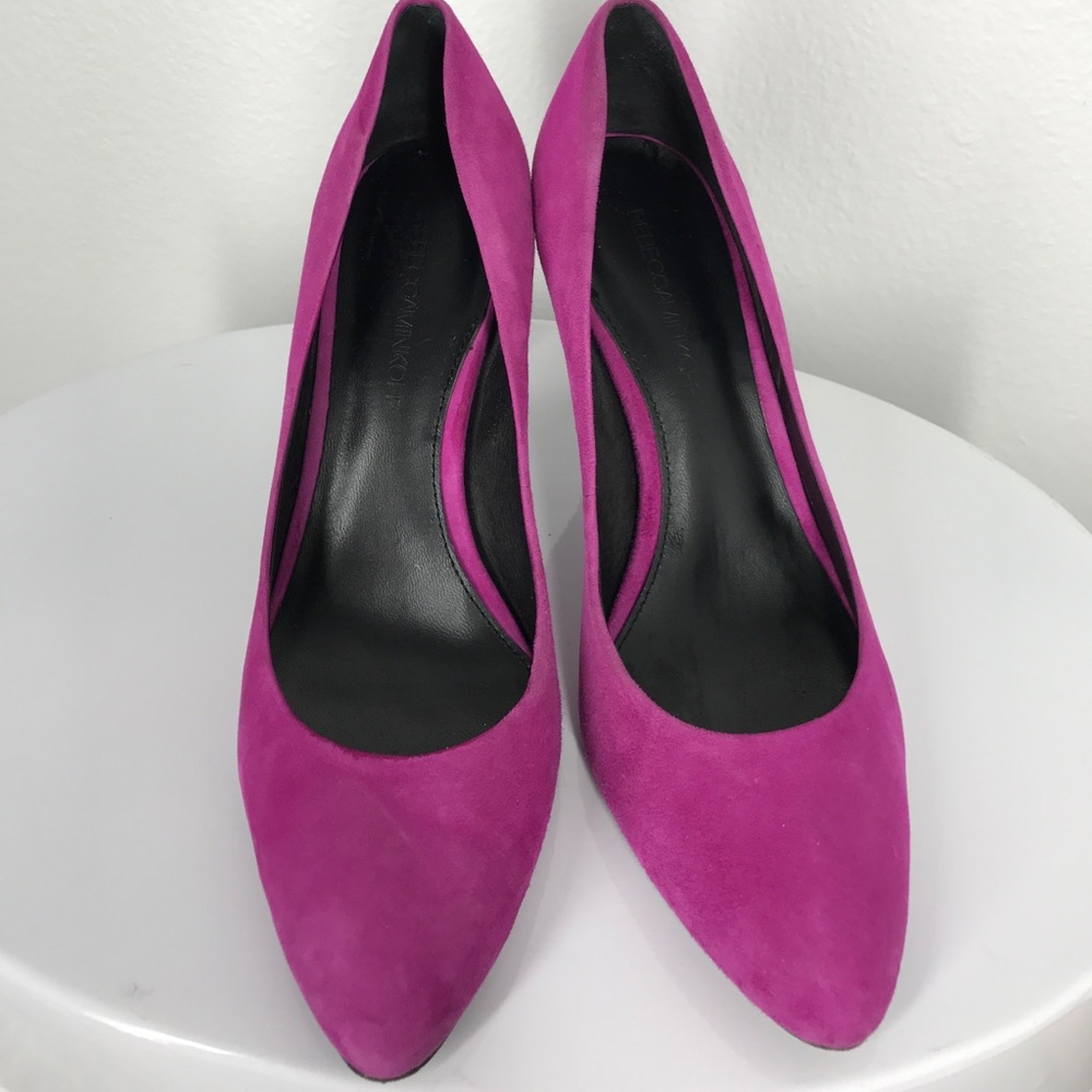 Rebecca Minkoff pink purple suede heels size 8.5 - Picture 2 of 4